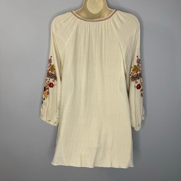 Johnny Was Clansy Peasant Embroidered Blouse Ivory Relax Boho Women's S - Picture 5 of 12